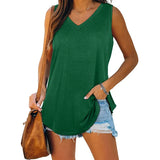 themeisles Womens Tank Tops V Neck Basic Solid Color Casual Flowy Summer Sleeveless