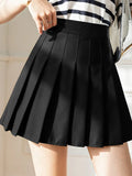 themeisles White Women Pleated Skirts Summer High Waist Zipper Girls Dancing JK Mini Skirts Black Fashion Student A Line Faldas