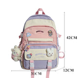 BACK TO SCHOOL   Fashion Kawaii Schoolbag for Teenage Waterproof Nylon Girls Bagpack Women Laptop Backpack Travel Bag Black Bookbag