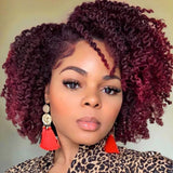 6 Inch Afro Bomb Curly Wig - Heat Resistant Fiber, Kinky Curly Synthetic Full Wig for Women, Side Part, Short Length, Natural Looking, Easy to Style, Breathable, Comfortable to Wear