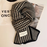 Women's Thousand Bird Checker Knitted Scarf For Autumn And Winter Warmth Scarf