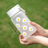 1pc Six Small Daisies Frosted Plastic Water Cup Women's Summer Simple Japanese System Portable Handy Cup Anti-fall Small Fresh Water Cup for restaurants/cafes Eid Al-Adha Mubarak