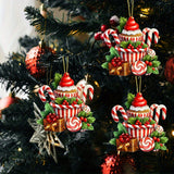 6Pcs Christmas Candy Ornaments Acrylic Candy Cane Tree Decoration Hanging Peppermint Christmas Decorations Xmas Lollipop Ornament with Rope Vintage Christmas Ornaments Set for Xmas Winter