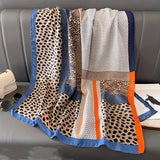 Elegant Leopard Print Scarf For Women - Breathable, Warm & Windproof Shawl For Spring/Fall