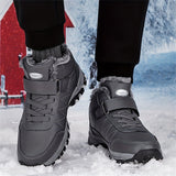 Mens Winter Snow Boots - Durable, Insulated & Slip-resistant - High-top Lace-up for Outdoor Walking, Running, Hiking in Autumn & Winter - Water-resistant, Windproof, Fuzzy Lining for Cold-Weather Comfort and Style