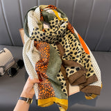 Elegant Leopard Print Scarf For Women - Breathable, Warm & Windproof Shawl For Spring/Fall