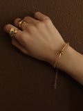 themeisles Simple Gold Silver Solid Color Chain Bracelet Accessories