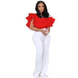 Womens Sexy Off Shoulder Blouses Spring Designer Ruffle Shirt Tops for Lady Free Ship