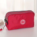 Women's Three-layer Zipper Coin Purse, Wristlet Mobile Phone Wallet, Versatile Clutch Bag