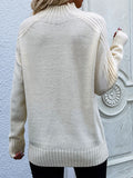 themeisles Stylish Long Sleeves Loose Solid Color High-Neck Sweater Tops