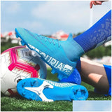 Soccer Shoes Men Tf/Fg High/Low Ankle Football Boots Male Outdoor Non-Slip Grass Mticolor Training Match Sneakers Eur35-45 240607 Drop Dhvq1