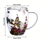 11.83oz, Double-layer Glass Coffee Mug, Clear Water Cup For Cappuccino Tea Espresso Latte, Hot Beverages Glasses, Birthday Gift For Women Her