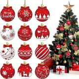 24pcs Elegant Wooden Christmas Ornaments Set - Perfect for Tree, Garden & Party Decorations