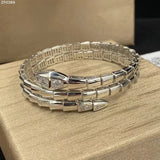 Gold Bangle Bracelets for Women Designer Jewelry Adjustable Snake Bracelets Diamond Cuff Moissanite Jewelry Gift for Men and Women