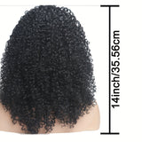 Headband Wigs For Women Black Short Afro Kinky Curly Headband Wig Shoulder Length Kinky Curly Synthetic Wig, 14 Inch #350 None Lace Front Wigs For Women 1B#