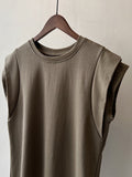 themeisles Split-Joint Sleeveless Loose Round-neck T-Shirts Tops