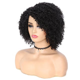 6 Inch Afro Bomb Curly Wig - Heat Resistant Fiber, Kinky Curly Synthetic Full Wig for Women, Side Part, Short Length, Natural Looking, Easy to Style, Breathable, Comfortable to Wear