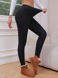 Women's High-Waist Fleece-Lined Leggings - Stretchy, Slimming & Warm for Winter