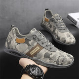 Men Shoes Hot Sale Camouflage Breathable Casual Canvas Shoes Wear-resistant Hiking Trendy Shoes Grey Free shipping