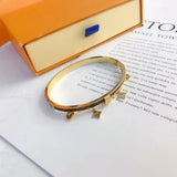 New Style Bracelets Women Bangle Designer Letter Jewelry Faux Leather 18K Gold Plated Stainless steel Wristband Cuff Fashion Jewelry Accessories S070