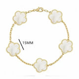 luxury clover four designer fashion charm bracelets for girls women 18K gold silver black white red green brand bracelet wedding party jewelry a218