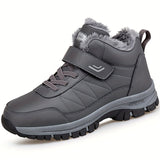 Mens Winter Snow Boots - Durable, Insulated & Slip-resistant - High-top Lace-up for Outdoor Walking, Running, Hiking in Autumn & Winter - Water-resistant, Windproof, Fuzzy Lining for Cold-Weather Comfort and Style