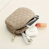 Quilted Double Layer Coin Purse, Zipper Around Card Holder, Women's Card Case & Short Wallet