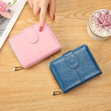 Vintage Mini Bifold Wallet, Zipper Around Coin Purse, Women's Retro Clutch & Credit Card Holder (11.99cm X 10.01cm X 3.0cm)