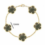 luxury clover four designer fashion charm bracelets for girls women 18K gold silver black white red green brand bracelet wedding party jewelry a218