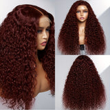 Deep Wave Reddish Brown 13x4 Lace Front Wigs Human Hair 200% Density Glueless Wigs Human Hair Brazilian Virgin Human Hair 13x4 HD Lace Frontal Wigs For Women Pre Plucked Tiny Knots Baby Hair