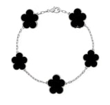 luxury clover four designer fashion charm bracelets for girls women 18K gold silver black white red green brand bracelet wedding party jewelry a218