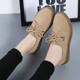 Womens Oxford Shoes - Fashionable Solid Hue, Pillow-Soft Platform - Ultra-Lightweight, Comfortable Lace-Up Design for Everyday Wear