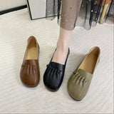 Elegant Women's Oxford Shoes - Soft, Lightweight Sole with Ruched Design - Versatile Slip-ons for Daily Comfort and Style