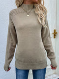 themeisles Stylish Long Sleeves Loose Solid Color High-Neck Sweater Tops