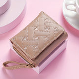 Heart Embroidered Faux Leather Wallet, Women's Small Cute Wallet With Multi Card Slots