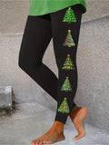 Christmas Print Leggings, High Waist Skinny Casual Leggings, Women's Clothing