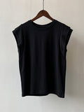 themeisles Split-Joint Sleeveless Loose Round-neck T-Shirts Tops