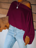 themeisles Simple Loose 3 Colors Solid Color Puff Sleeves T-Shirt