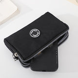 Women's Three-layer Zipper Coin Purse, Wristlet Mobile Phone Wallet, Versatile Clutch Bag