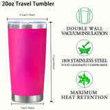 [Top-Rated] 20oz Stainless Steel Travel Tumbler - BPA-Free, Shatterproof Coffee Mug & Water Bottle with Vacuum Insulation for Hot and Cold Drinks - Perfect Gift for Christmas, Halloween, Mother's Day