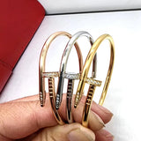 Nail bracelet Bangle designer jewelry classic fashion diamond gold sier stainless steel cuff knot bracelets for women woman mens wedding engagement gift