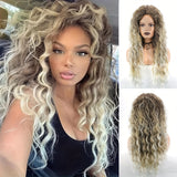 26 Inch Synthetic Ombre Wig - Effortlessly Chic Long Curly Wavy Style - Velvety Soft, Heat Resistant for Beginners - Perfect Daily Wear, Quick Transformation for Women