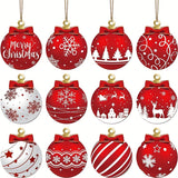 24pcs Elegant Wooden Christmas Ornaments Set - Perfect for Tree, Garden & Party Decorations