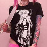 themeisles HVY BLK Bondagecore Sexy Anime Girl With Axe T-Shirt