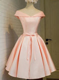 tmallworld Pink Sweet Style Short Satin Party Dresses,Graduation Dresses, Formal Dress, Homecoming Dresses