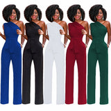 Women Off Shoulder Casual Jumpsuits Wide Leg Pants Summer Elegant Rompers Womens Jumpsuit Party Overalls Female