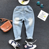 1-6yrs,Brand Pants Kids Trousers Fashion Girls Jeans Children Boys Ripped Jeans Kids Fashion Denim Pants Baby Casual Infant Boys