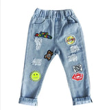 1-6yrs,Brand Pants Kids Trousers Fashion Girls Jeans Children Boys Ripped Jeans Kids Fashion Denim Pants Baby Casual Infant Boys