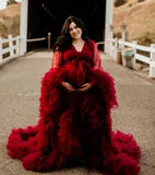 Maternity Robes Boutique Occasion Dresses Women Long Tulle Bathrobe Dress Photo Shoot Birthday Party Bridal Fluffy Evening Sleepwear Custom Made Gown