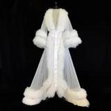 Maternity Robes Boutique Occasion Dresses Women Long Tulle Bathrobe Dress Photo Shoot Birthday Party Bridal Fluffy Evening Sleepwear Custom Made Gown